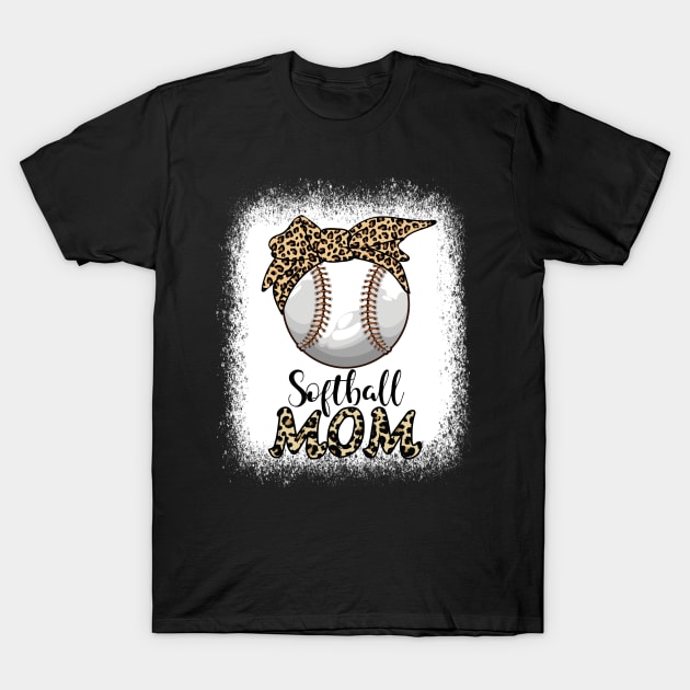 Leopard Baseball Softball Mom Baseball Lover Mother's Day T-Shirt by Jhon Towel